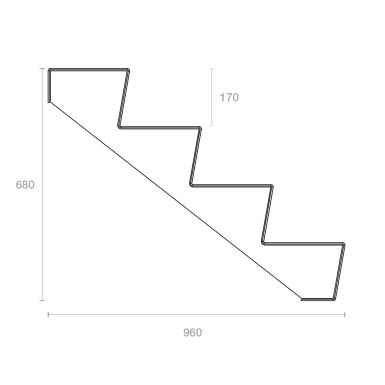 Escalier extérieur en acier corten activé 1 M
